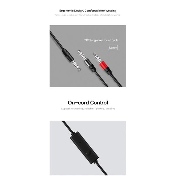 3.5mm Plug Wired In Ear Earphones Noise Cancelling Stereo Earbuds
