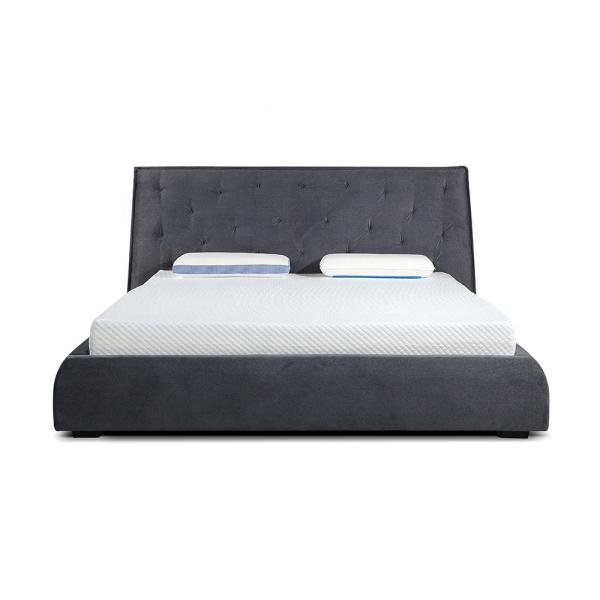 11068 Hot Selling Soft Bed Light Grey /Dark Grey Queen Bed Cotton Comfortable Bed