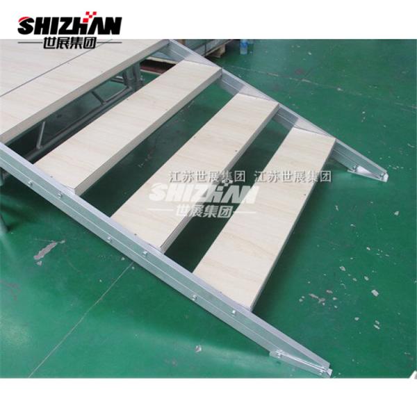 Étape portative en aluminium avec la plate-forme portative en bois