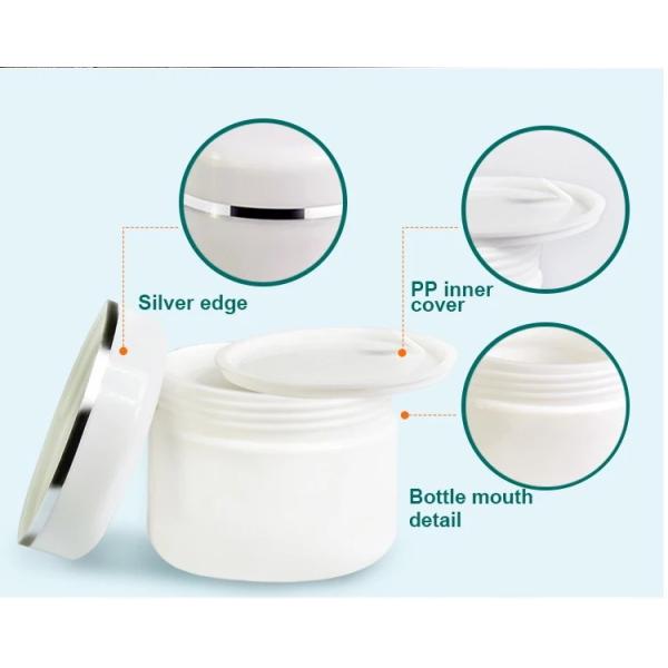 Cosmetic Body Lotion Face Cream Containers 20g 50g 100g 250g With Silver Edge