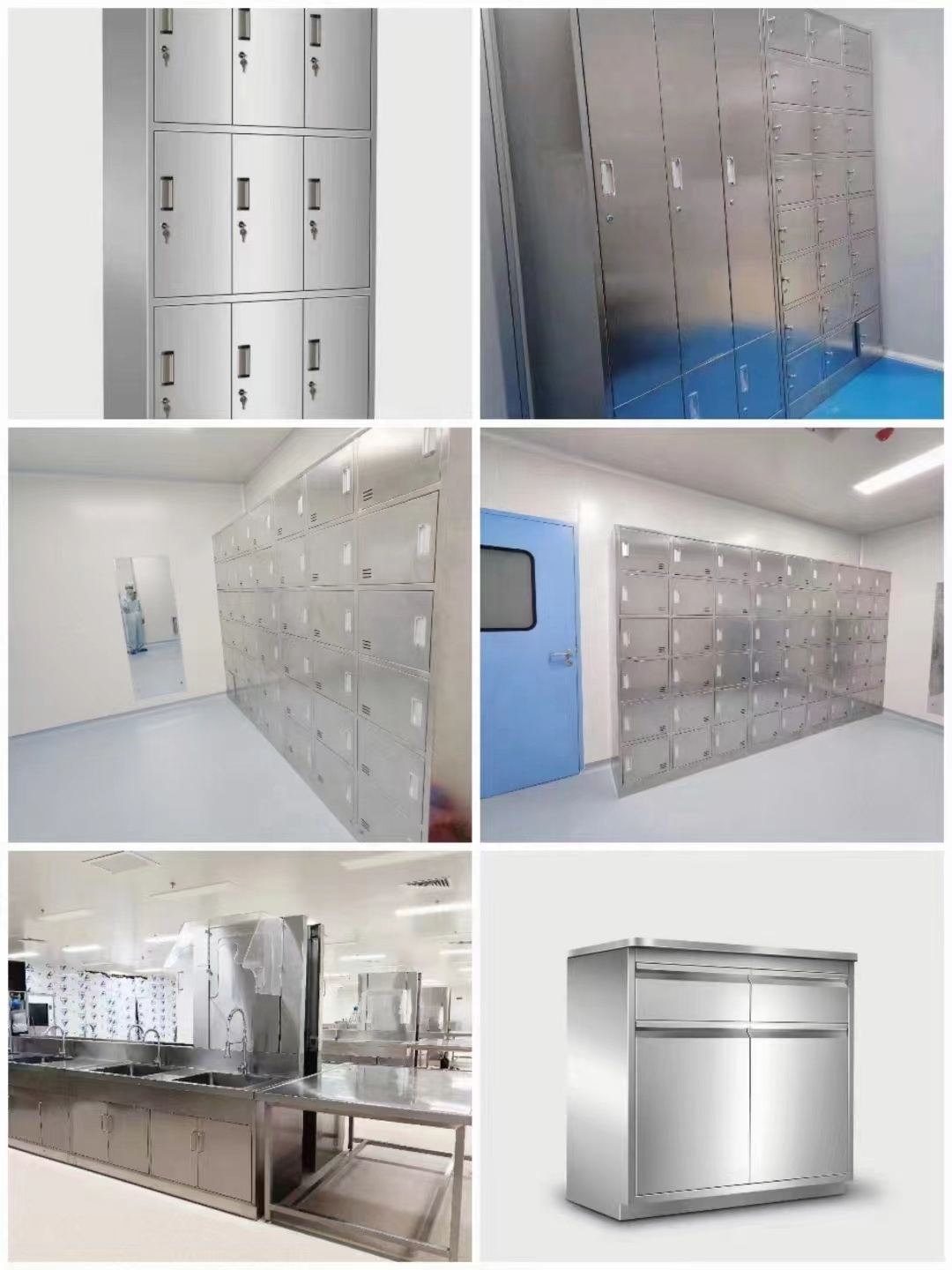 Custom Stainless Steel Workbench Chemical Resistant Stainless Work Table With Reagent Storage Cabinet