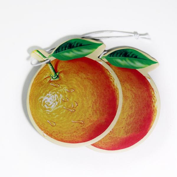 Colorful Oranges Shape Paper Car Air Freshener With Scent