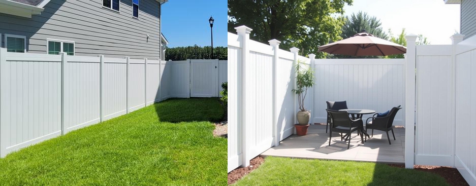 Durable Vinyl Privacy Fences Panels White Color