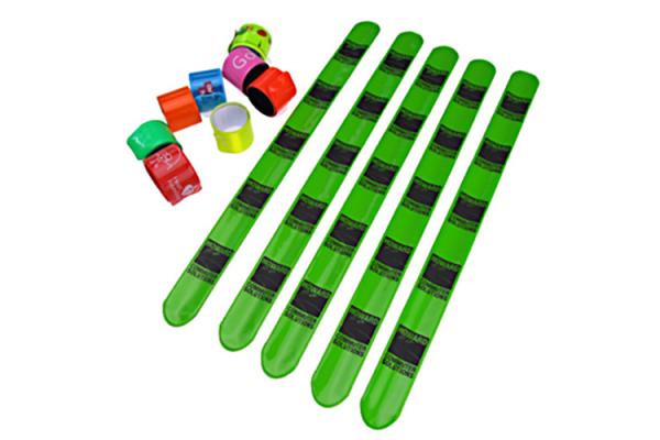 Non Toxic PVC Reflective Slap Bracelets Comfortable Fit With Free Carrying Pouch