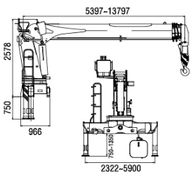Efficient 12 Ton XCMG Straight Arm Hydraulic Truck Crane