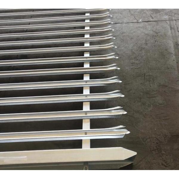 Hot Dip Galvanised Palisade Steel Fence W Profile Triple Pointed Top Security