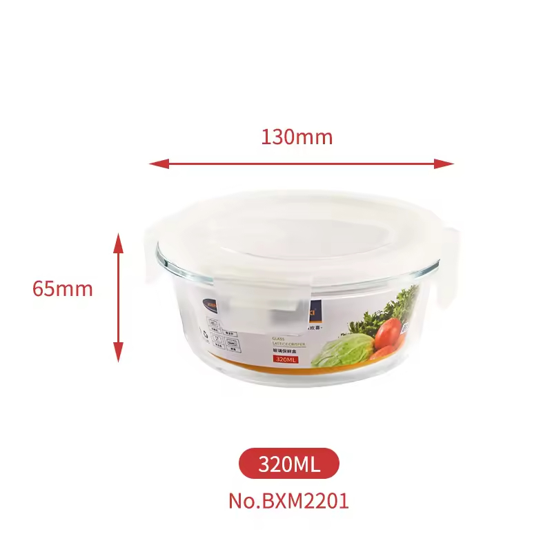 Hot Selling Kitchen Use Food Storage Container Box Transparent Glass Organizers Portable Bento Box with Lids