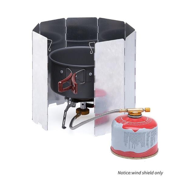 Foldable Camping Gas Stove Windshield Outdoor Windproof Windscreen with Silver Finish