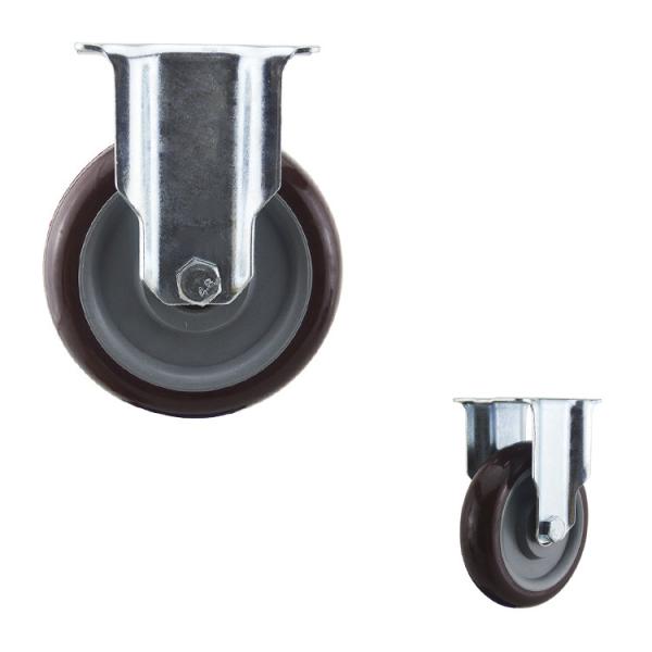 125mm Wheel 286lbs Capacity PU Fixed Medium Duty Casters