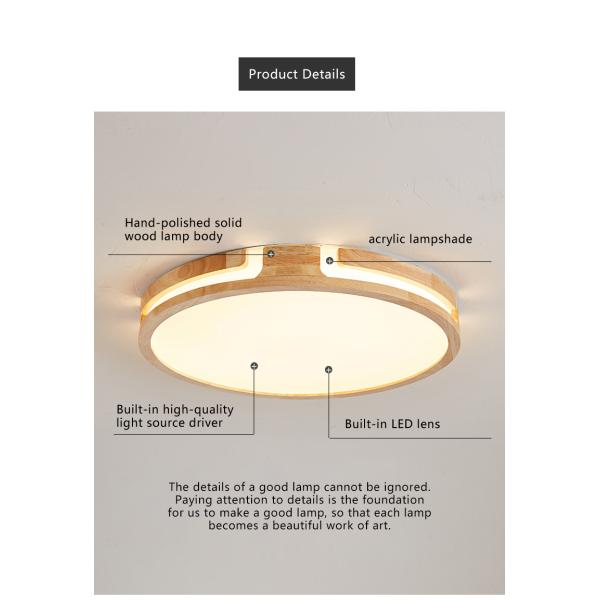 Wood Led Ceiling Lights For Living Room Bedroom Kitchen Ceiling Lamp(WH-WA-59)
