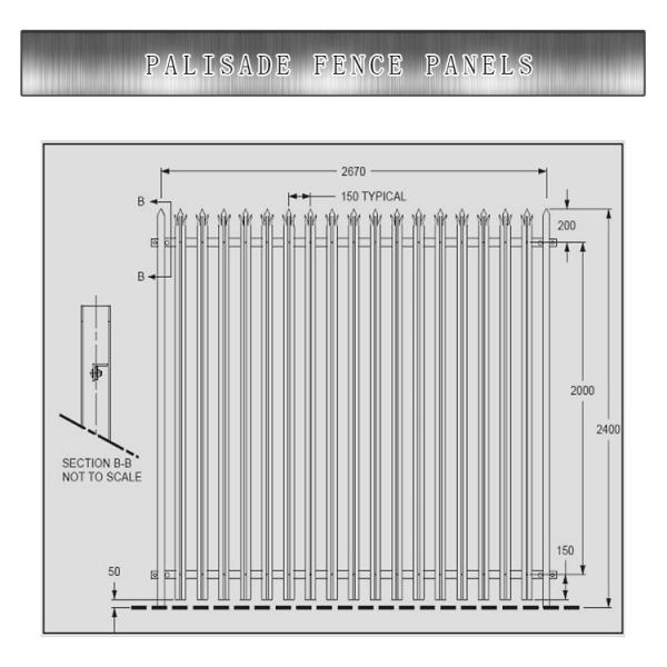 Окунутая загородка палисада TLWY гальванизированная высоким уровнем безопасности обшивает панелями горячее