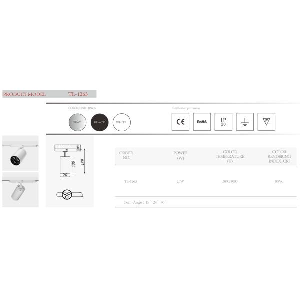 Integrated adaptor 3/4-wire anti glare flicker free combined 20W 25W 32W COB LED track light with adjustable reflector