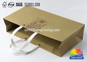 Sacos de compras de papel feitos sob encomenda de Kraft, sacos plásticos do