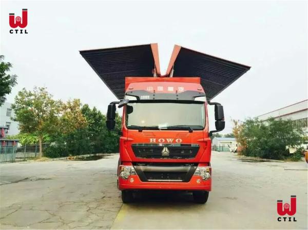Transporte 8X4 Howo 12 Wheeler Wing Van Heavy Duty Cargo Van