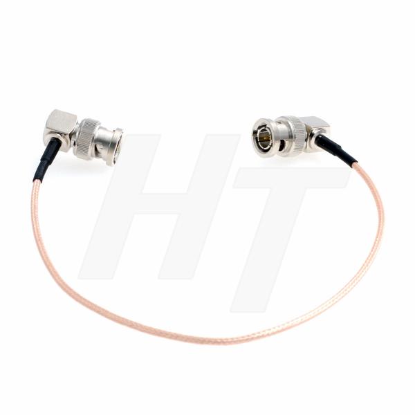 HangTon RF Coaxial Cable Right Angle Male BNC 3G HD SDI 4K for Blackmagic RG179 75Ohm