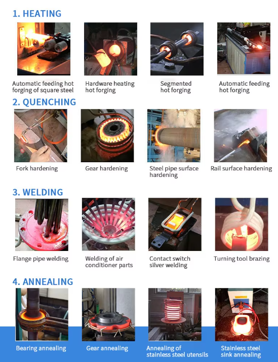 Three Phase Hf Induction Heating Machine 30-80kHz Induction Melting Equipment