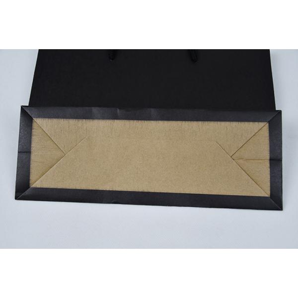 Customizable Luxury Shopping Paper Bag Black Shopping  Bag With Handle