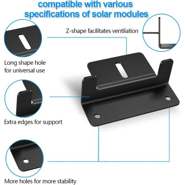 3.94*2.6 Pouvoir blanc Panneau solaire noir Z Monture de support
