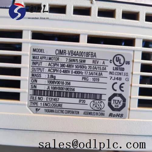 CIMR-VB4A0018FBA Yaskawa Compact Vector Control Drive V1000, 7.5HP, 480V, 3PH, 15A，5.5KW 