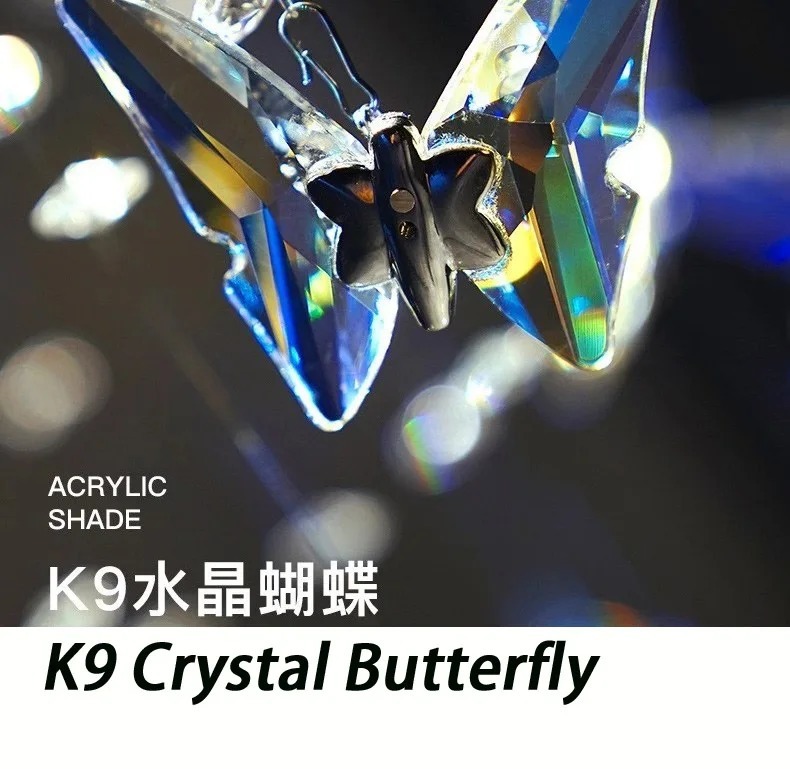 Butterfly Crystal Chandelier Living Room Crystal Staircase Pendant Light Indoor Large LED Lights(WH-NC-165)
