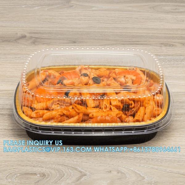 50 Oz Oval Aluminum Foil Pans With Snap-On Lids Take Out Pan With Clear PET Dome Lid 2X Thicker Heavy Duty Reusable