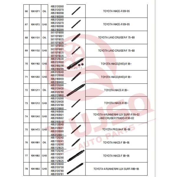 Toyota Corolla absorber de choques 48510-80178 OEM 1 año de garantía