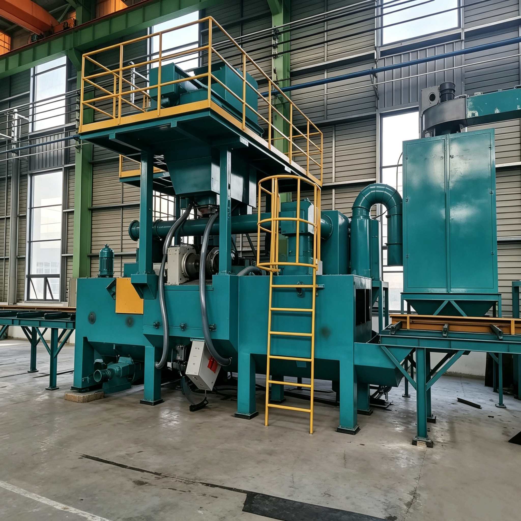 Industrial Roller Conveyor Shot Blasting Machine for steel profiles H beam I beam and bars providing uniform surface cleaning