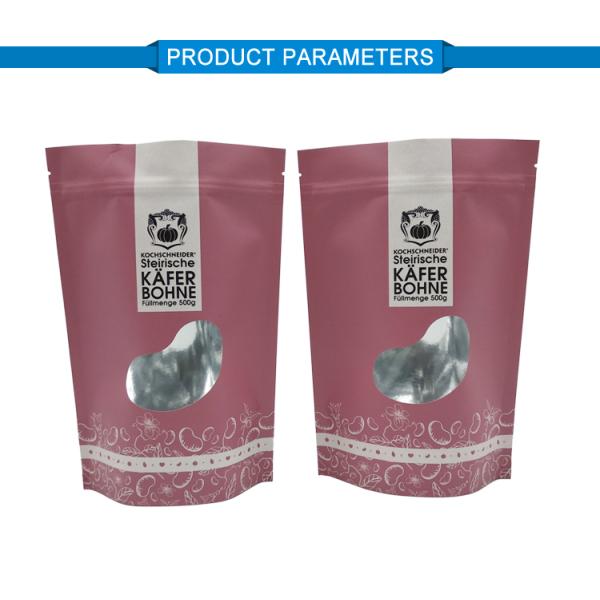 Eco Friendly Personalized Kraft Paper Bags , Snacks / Nuts Recycled Paper Bags With Window