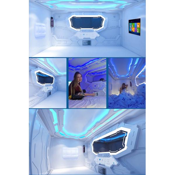 Pink Safe Space Capsule Bed Double - Deck Intelligent LED Light