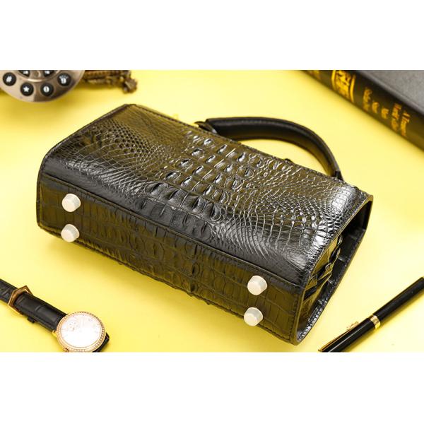 Genuine Alligator Skin Key Lock Closure Lady Small Handbag Authentic Crocodile Leather Women Flap Purse Shoulder Bag