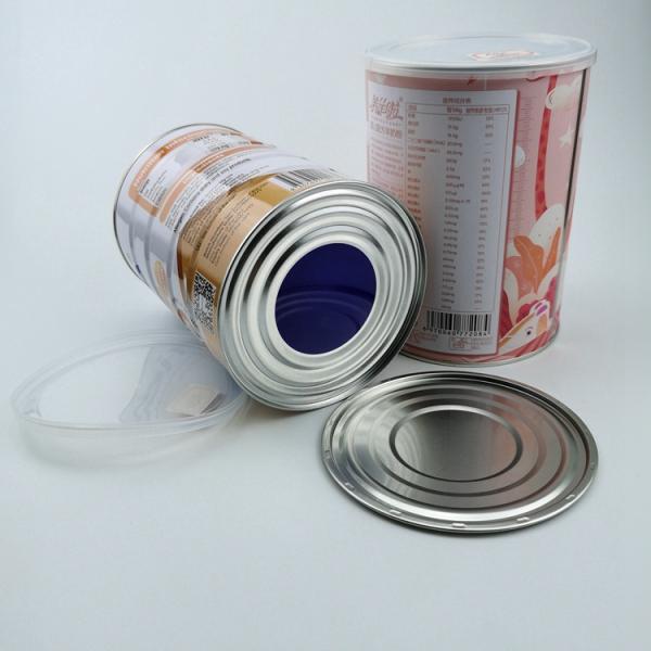 Изготовленная на заказ обозначая упаковка еды олова конопли сухого молока может с пластиковой крышкой