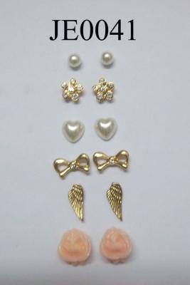 wing rose earring set