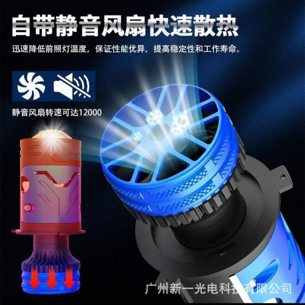 Dual LED EYE Lens Motorcycle Headlights H4 6000LM Waterproof High Low Beam