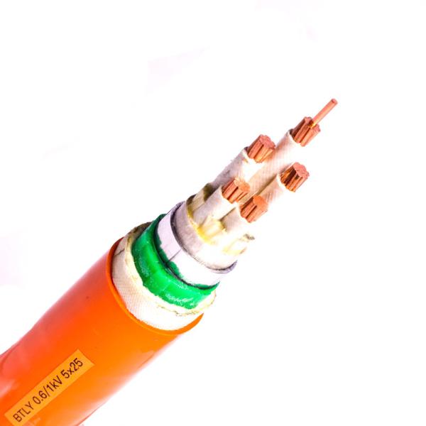 GN-BTLY 5 Cores 5x25MM2 Mineral Insulated Cable , Fire Resistance Cables Aluminum Sheath