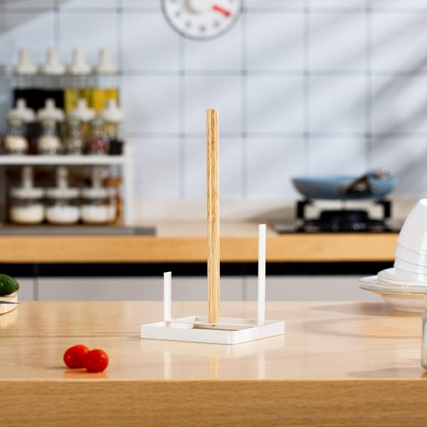 Disassembly Wire Bamboo Kitchen Paper Roll Holder Restaurant Paper Towel Holder Steel Kitchen Tissue Holder