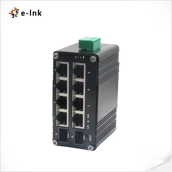 Mini switch Ethernet gerenciado 8 portas 1000T 802.3at PoE + 2 portas 1000X SFP