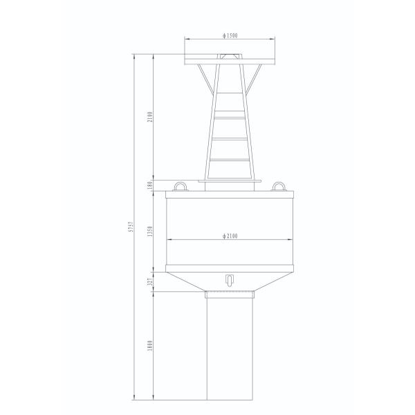 Marine Navigation Plastic Buoy with Solar Power Lantern and Radar Reflector Dia 2.1m