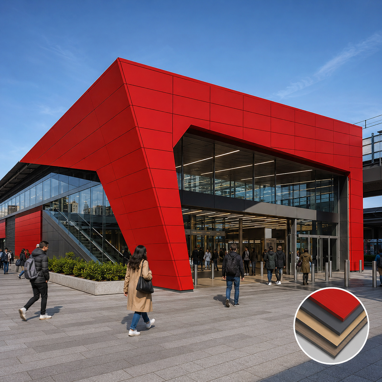 HPL Compact Exterior Wall Panel, Weatherproof Phenolic Resin Cladding Panel for Commercial Building Facade