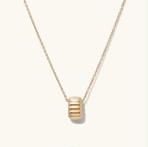 Gold Plated 925 Sterling Silver Simple Single Beaded Circle Charm Pendant