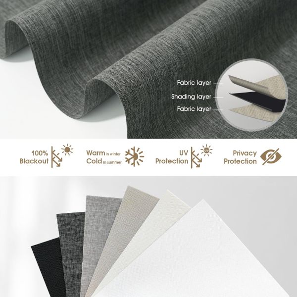 100% Polyester Blackout Roller Blinds Fabric 425 GSM for Modern Home and Office Decor