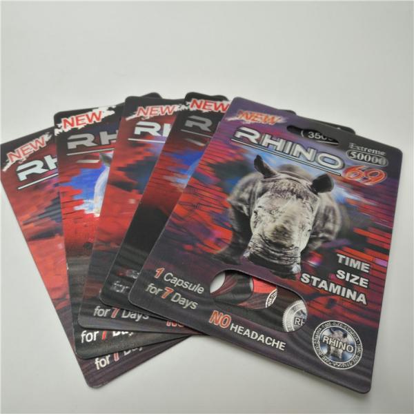 Bloco de bolha feito sob encomenda do comprimido do RINOCERONTE 96 que empacota 3D o cartão Lenticular Eco - amigável