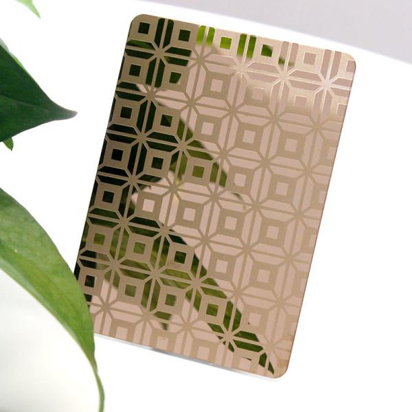 Финиш зеркала плиты нержавеющей стали SS304 поднял вытравленный золотом лист лифта