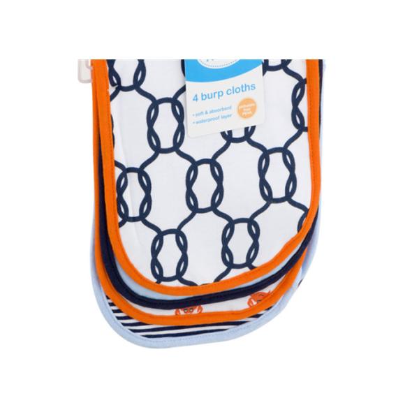 Pink Baby Girl Burp Cloths With PEVA , 4 Pack Baby Dribble Cloths Waterproof