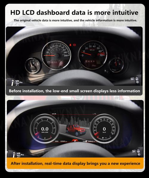 Digital Cluster Linux Screen Car Dashboard For Jeep Wrangler 2011-2017