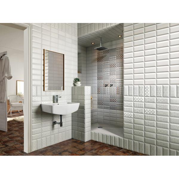 White Glossy Ceramic Wall Tiles 75x152mm for Kitchen Bathroom