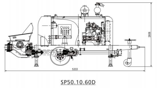 550m Stationary Concrete Pump Output 26-49m3/H Stationary Pumpcrete