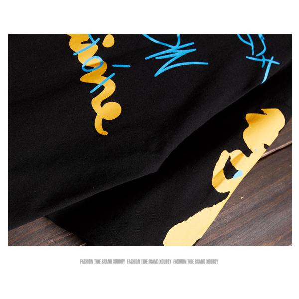 Dark Graphic Tees Short Sleeve Students Cotton T Shirts custom samll quantity clothing