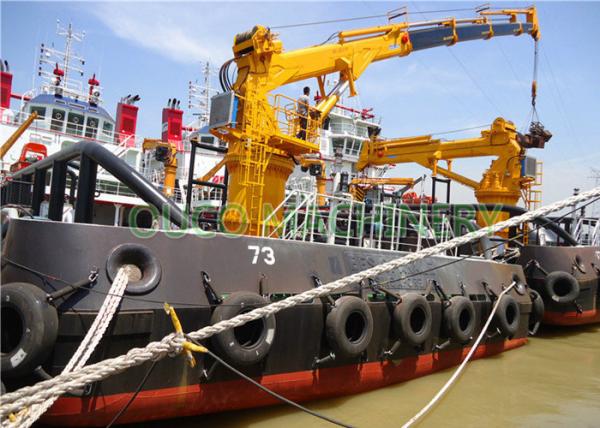 Steel Structure Offshore Pedestal Crane , 30m Pedestal Hydraulic Boom Crane