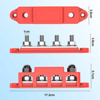 12V 250A 4M10+6M4 Studs Marine Power Busbar Flame Retardant Space Saving