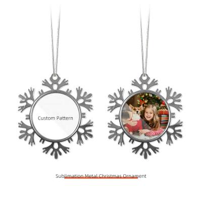 Sublimation Blank Christmas Ornaments Metal Snowflake Christmas Custom Christmas Tree Ornaments